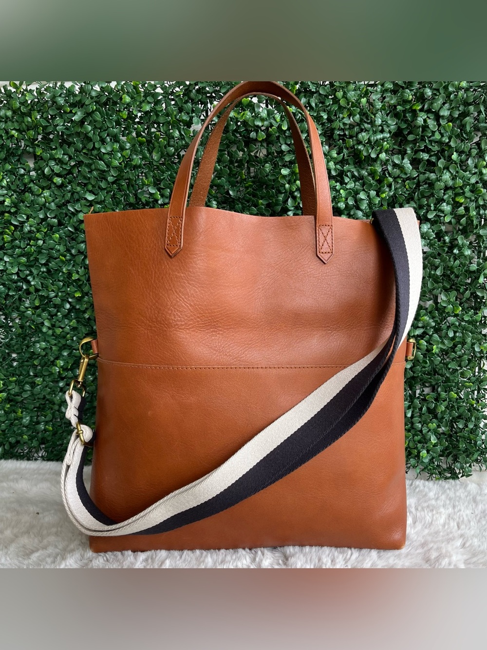 MADEWELL British Tan Foldover Transport Almost Perfect Tote Laptop Shoulder Bag